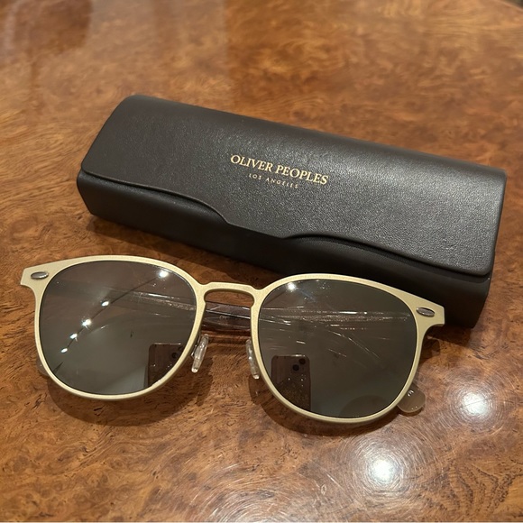 OLIVER PEOPLES Sheldrake Metal OV1179S Bone Pecan Taupe Mirrored Sunglasses 1179 - Picture 3 of 10
